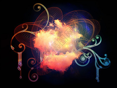 梦想设计星云魔法创造力螺旋童话漩涡装饰品想像力黑色元素幻觉图片