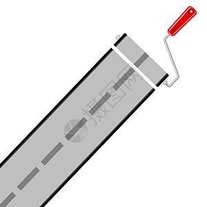 道路和油漆滚滚图片