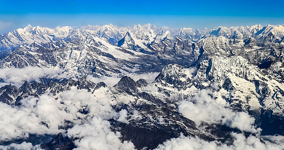 喜马拉雅山珠峰山脉全景图片
