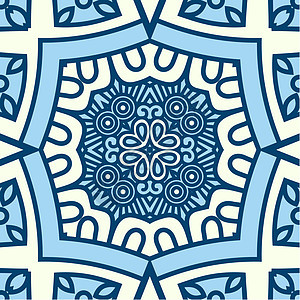 矢量广场装饰设计元素马赛克边界漩涡玻璃蓝色装饰品插图尖塔曲线卡片图片