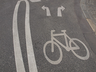 自行车车道标志信号过境街道运输图片
