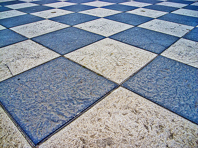 象棋板地板石头白色棋盘路面几何几何学正方形蓝色图片