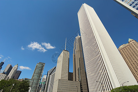 伊利诺斯州芝加哥市中心城市办公室旅游游客景观高楼蓝色晴天商业市中心图片