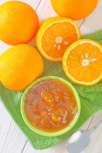 橙色果酱橙子季节早餐香橼小吃桌子食物玻璃木头柠檬图片