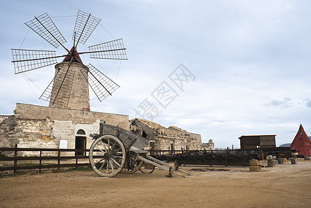 西西里岛的老风车 塔帕尼图片
