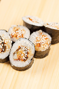 寿司加团体烹饪饮食食物芝麻文化营养海鲜传统桌子图片