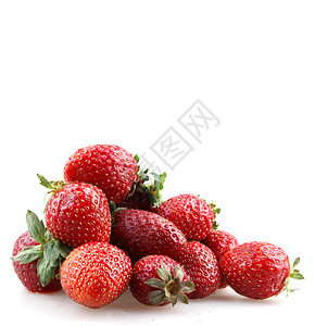 白色背景的草莓和草莓饮食美食食物早餐红色味道水果谷物绿色甜点图片