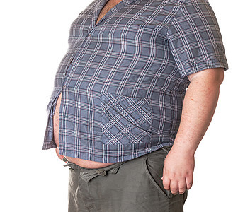 长肚子的胖子减肥白色衬衫疾病重量成人饮食肥胖身体裤子图片