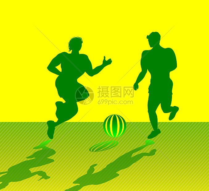 两名肌肉男子踢足球图片