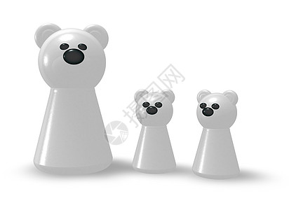 北极熊家庭动物玩具动物园插图宠物婴儿数字海事背景图片