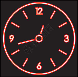 矢量纳时数字拨号手表指针白色商业小时辉光红色圆形图片