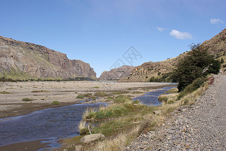 巴塔哥尼亚河干旱荒野风景冰川峡谷沙漠草原碎石图片