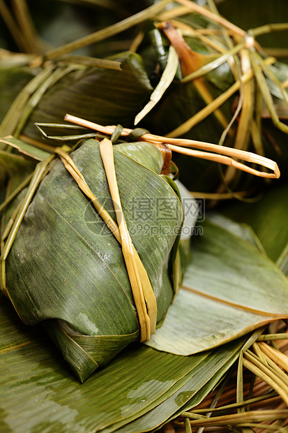 大米加料 特写叶子食物绿色竹子饺子水草文化美食勺子节日图片