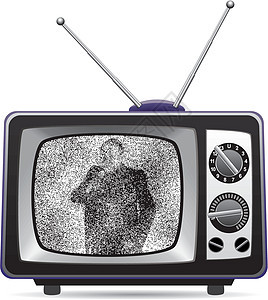 设置在屏幕上静态的反向 tv 设置闲暇视频紫色展示男人电子产品盒子电影控制卡通片图片