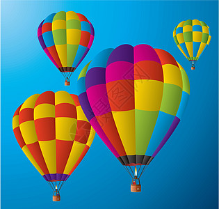天空中的热气球乐趣运输团体篮子空气节日飞行紫色旅行闲暇图片