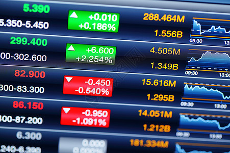 股市显示价格金融监视器数字投资屏幕红色绿色戏剧性生长统计图片