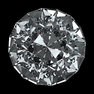 圆金刚石  在黑色背景与剪切路径隔离力量石头财富宝石珠宝矿物剪裁面具商品宝藏图片