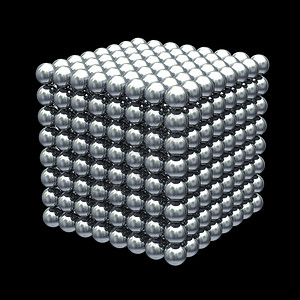 磁金属球立方体 - 剪切路径背景图片