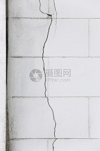 破碎的混凝土墙房子危险角落建造建筑裂缝地震墙纸白色水泥图片