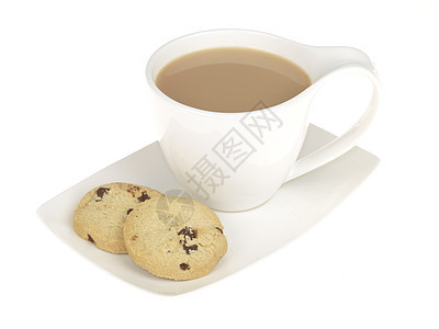 茶和饼干白色咖啡杯子工作室食物生活芯片巧克力图片