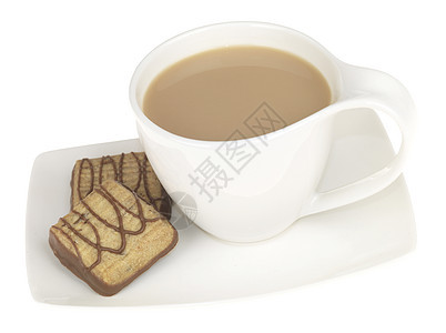 茶和饼干巧克力胡桃正方形生活杯子工作室白色食物咖啡图片