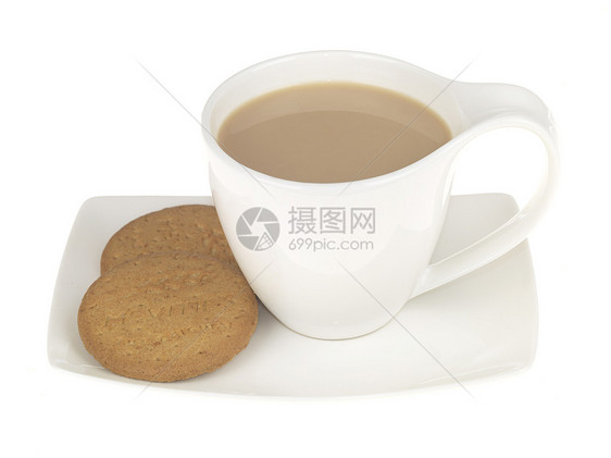 茶和饼干生活食物白色杯子工作室图片