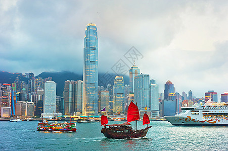 维多利亚港衬垫巡航场景商业蓝色旅行航行渠道建筑港口图片