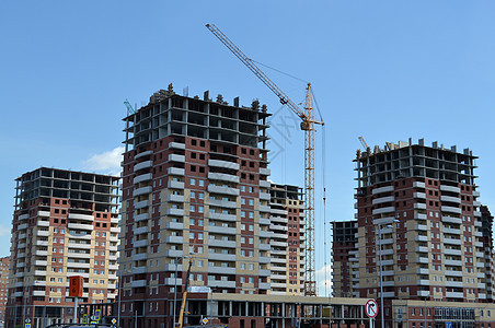 建造新住宅区建筑工程新建住宅区阳台建筑房子地板高层建筑起重机图片