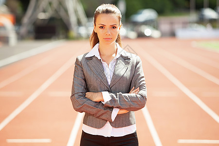 运动体育场女商业妇女公司场地合作服务商务成就运动员竞技团队衣领图片