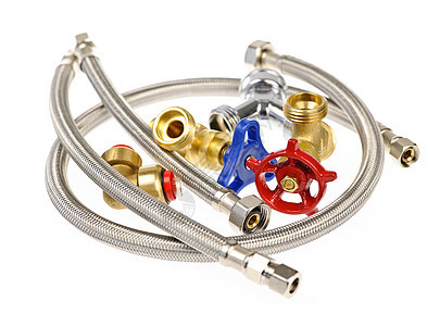 管道管部件旋钮金属合金连接器修理水龙头蓝色软管红色黄铜图片