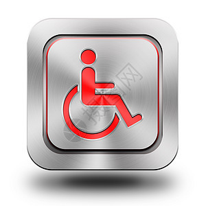 轮轮椅铝光亮图标 按钮 标志大理石公园正方形帮助机动性钥匙网站电脑网络服务图片