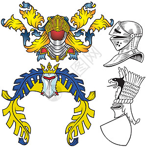 先驱盔插图历史纹章波峰盔甲骑士历史性标牌图片