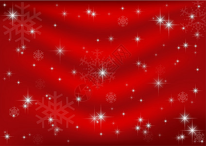 红圣诞节背景插图窗帘星星派对繁星雪花庆典红色海浪点点背景图片