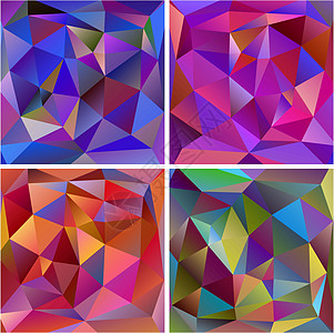 一套抽象三角背景摘要集装饰品水晶绿色芯片艺术钻石活力蓝色马赛克技术图片