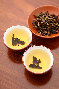 中华茶卫生功夫植物保健木头陶器仪式草本植物飞碟杯子图片