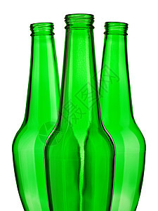 隔离的绿色啤酒瓶顶部图片