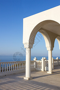 希腊岛蓝色和白色图片