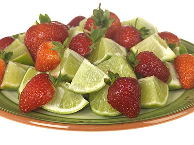 与石灰草草莓青柠水果食物生活芳香工作室白色图片