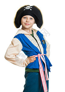 打扮成海盗的可爱男孩图片