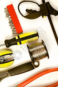 木工工具扳手机械工作锤子修理木匠磁带管道螺丝刀金属图片