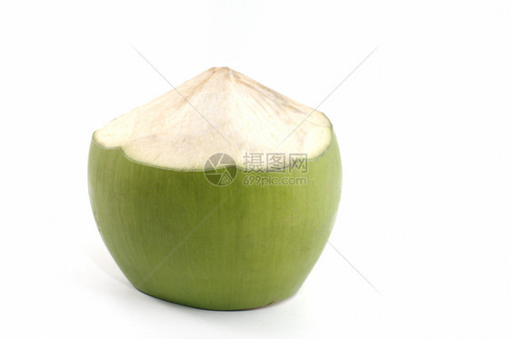 孤立的椰子圆形农场热带食物情调白色水果饮食棕榈异国图片