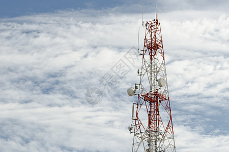 电讯塔电视信号蓝色天线海浪收音机传播频率天空雷达图片