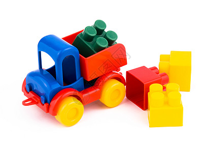 玩具汽车塑料绿色蓝色红色卡车黄色乐趣孩子白色图片