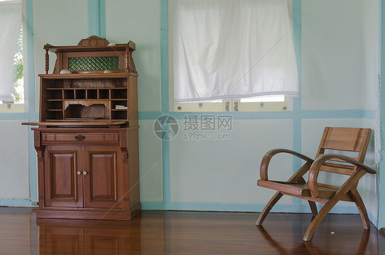 旧茶叶木家具奢华贮存柚木装饰抽屉木头办公室橱柜棕色内阁图片