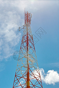 电讯塔天线播送网络商业收音机细胞天空信号海浪带宽图片