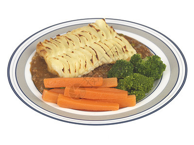 配有蔬菜的皮饼白色馅饼午餐萝卜食物图片