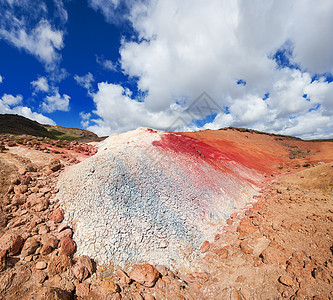 塞尔顿吸引力矿物质蓝色地热地面火山爬坡沙丘色调橙子图片