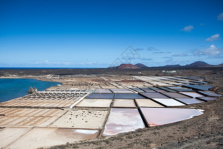 兰萨罗特的某个地方沙漠日光时间海滩岩石骨灰自然元素爬坡目的地天空图片