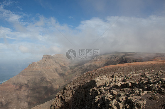 兰萨罗特的某个地方海滩日光沙漠旅行阳光时间爬坡荒野天空目的地图片