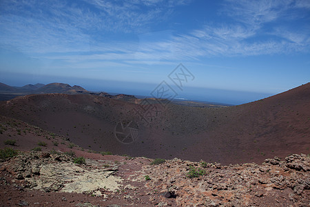 兰萨罗特的某个地方骨灰阳光爬坡旅行天空时间岩石沙漠目的地荒野图片